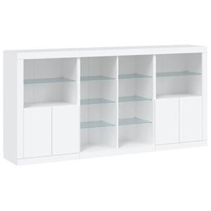 vidaXL Dressoir met LED-verlichting 202x37x100 cm wit