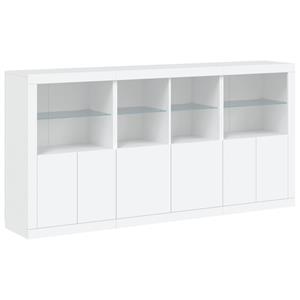 vidaXL Dressoir met LED-verlichting 202x37x100 cm wit