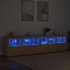 vidaXL Dressoir met LED-verlichting 283x37x67 cm sonoma eikenkleurig