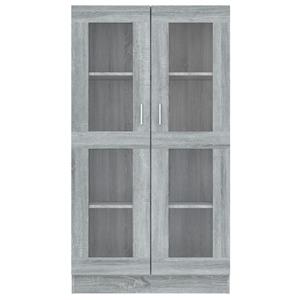 vidaXL Kleiderschrank Vitrinenschrank Grau Sonoma 82,5x30,5x150 cm Holzwerkstoff Glas Vitrin