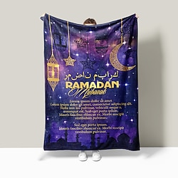 Light in the box lantaarn moskee halvemaanvormig patroon gooit deken flanel dekens warm alle seizoenen geschenken grote deken