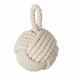 Boltze deurstopper knoop - 1.5 kilo - creme wit℃ - jute - 23 x 15 cm -