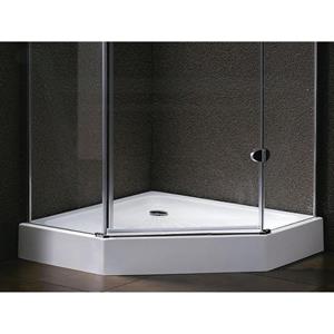 Saniclass Diamond Douchebak - vijfhoek - 90x90x16cm - afvoer poten - wit sw4113