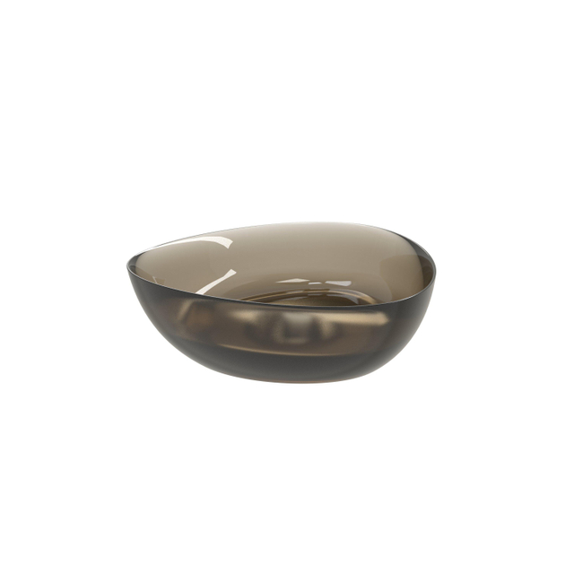 Riho Oviedo waskom - 41x41x13cm - solid surface - semi transparant - frosted umber W021001F02