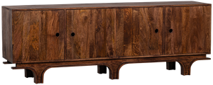 Staes dressoir 4-deurs mango hout - walnoot