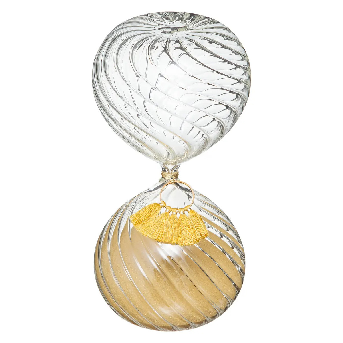 Atmosphera Zandloper cilinder - decoratie of tijdsmeting - 20 minuten geel zand - H18 cm - glas -