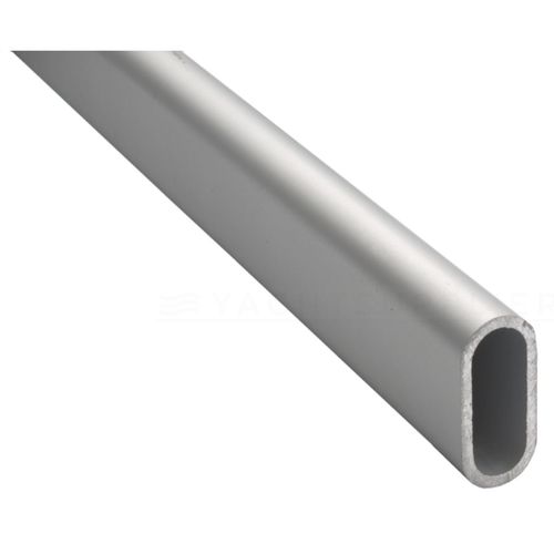 Merkloos Gardelux - Garderobebuis Ovaal Aluminium - Lengte : 1,5 Meter - 30x14mm Inclusief Houders Open Model