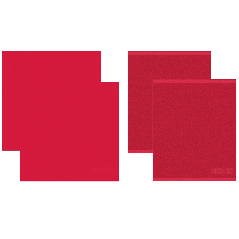 DDDDD Geschirrtuch "Logo", (Set, 4 tlg., Combi-Set: 2x Küchentuch 50 x 55 cm + 2x Geschirrtuch 60 x 65 cm)