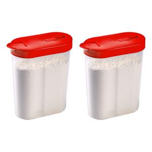 PlasticForte Voedselcontainer strooibus - 5x - rood - inhoud 1 liter - kunststof - 15 x 7 x 19 cm -