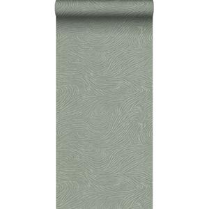ESTAhome Behang 3d Golvende Lijnen Vergrijsd Mintgroen - 50 X 900 Cm - 139663