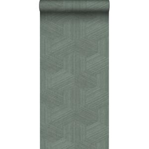 Origin Wallcoverings Eco-texture Vliesbehang Grafisch 3d Motief Vergrijsd Groen