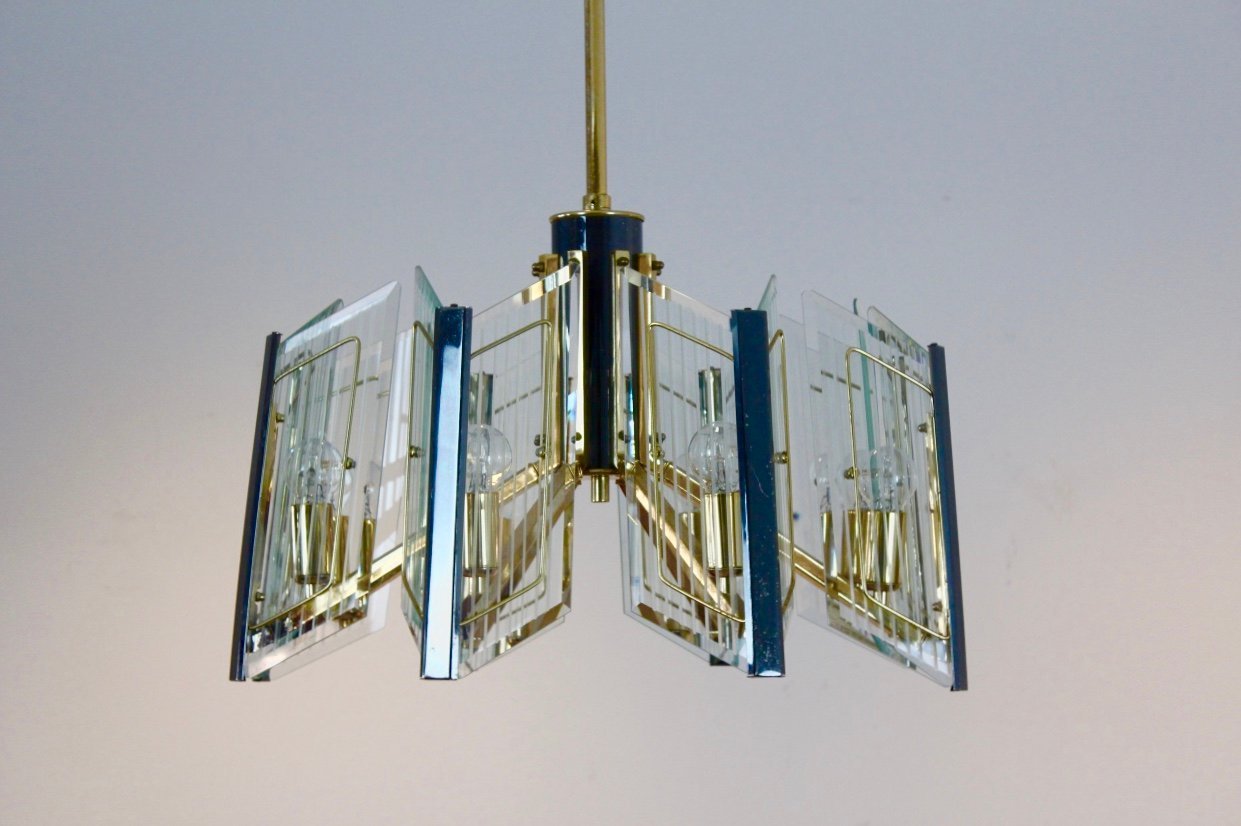 Whoppah Vintage French chandelier Brass/Glass - Tweedehands