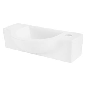 ML-Design Witte Keramische Wastafel, 44,5x25,5x12 Cm, Ovaal, Rechtse Kraan