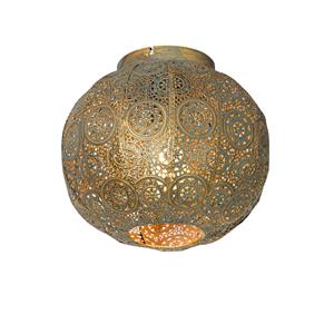 Qazqa - Orientalische Deckenleuchte Gold mit Grün 28,5 cm - Baloo - Grün