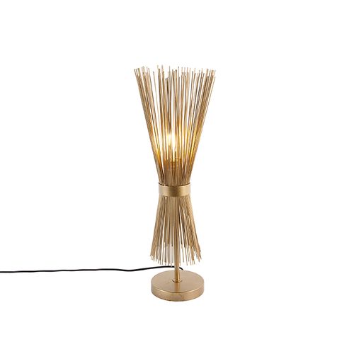 QAZQA Landelijke Tafellamp Messing - Broom