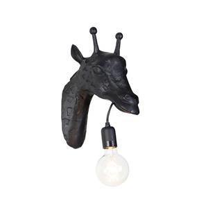 Qazqa - Vintage Wandlampe schwarz - Giraffe - Schwarz