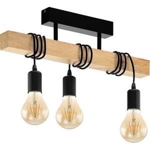 EGLO Deckenlampe Townshend aus Holz, 3-flammig schwarz