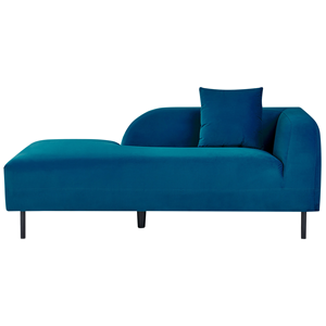 BELIANI Chaise longue fluweel donkerblauw rechtszijdig LE CRAU