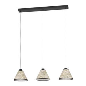EGLO Hängeleuchte Oxpark, Länge 92 cm, grün/weiß/schwarz, 3-flg.