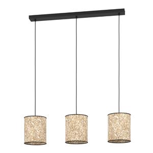 EGLO Hängelampe Butterburn, Länge 86 cm, beige/grün, 3-flg.,