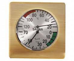 Hygro- en thermometer vierkant 17 cm
