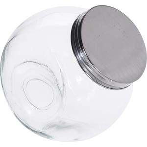 Excellent Houseware Voorraadpot Snoeppot Glas Met Metalen Deksel 1,5L 16x16xh16cm