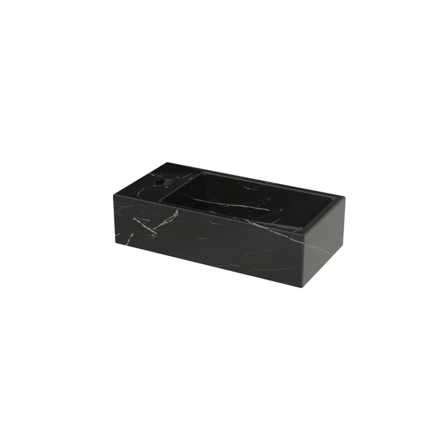 Riho Livit Tiny Fontein - 1 kraangat links - 41x20.5x10.5cm - zwart marmer W031008M01