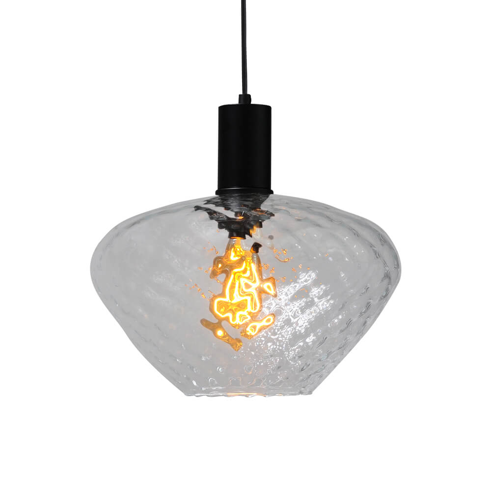 Masterlight Hanglamp zwart Porto met Blossom clear glas - Ø 30cm 2710-05-05-7