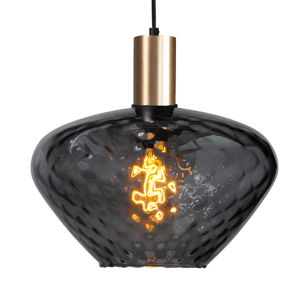 Masterlight Hanglamp goud Porto met Blossom smoke glas - Ø 30cm 2710-05-02-8