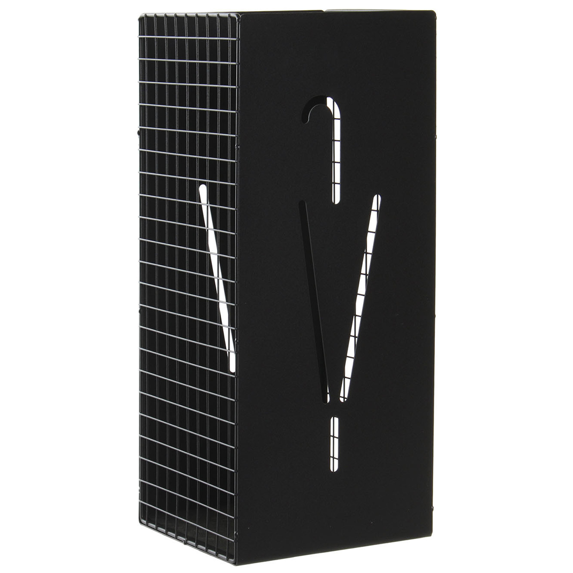Items Paraplubak/parapluhouder - zwart - metaal met decoraties - D20 x H47 cm -