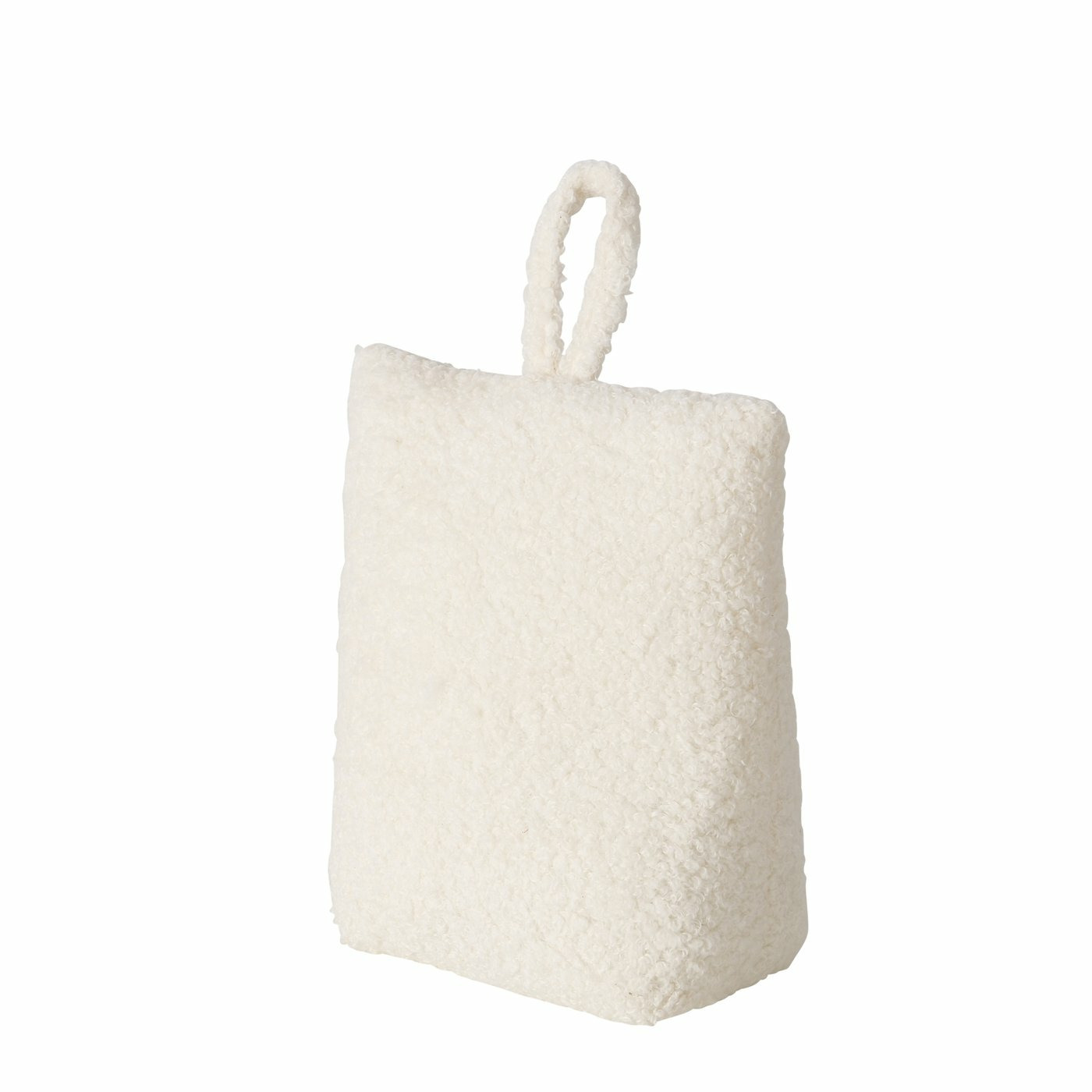 Boltze Deurstopper zak - 1 kilo - creme wit - pluche/teddy stof - 20 x 10 cm -