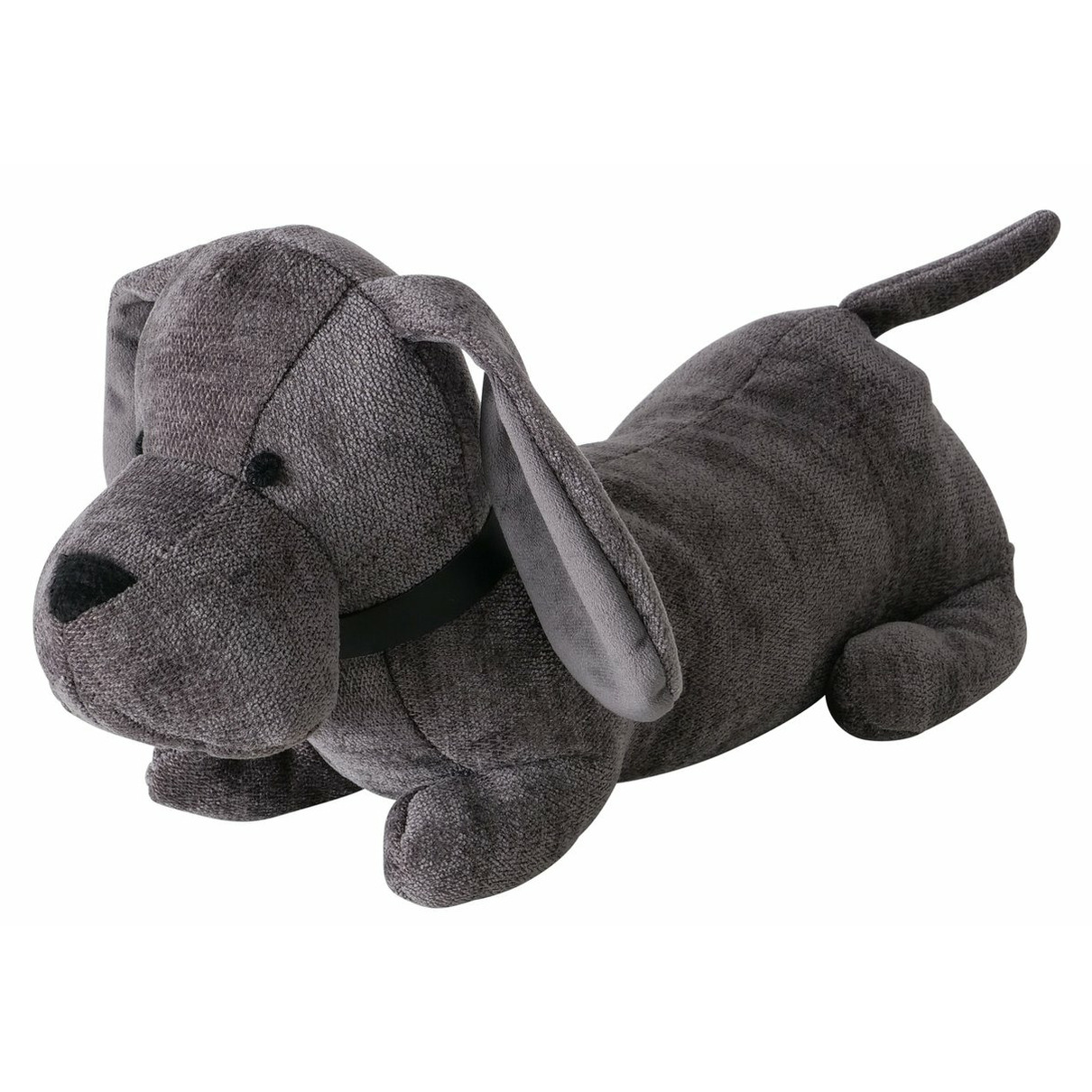 Boltze Deurstopper gewicht - dieren thema Teckel hondje - 1 kilo - grijs - polyester - x 15 cm -