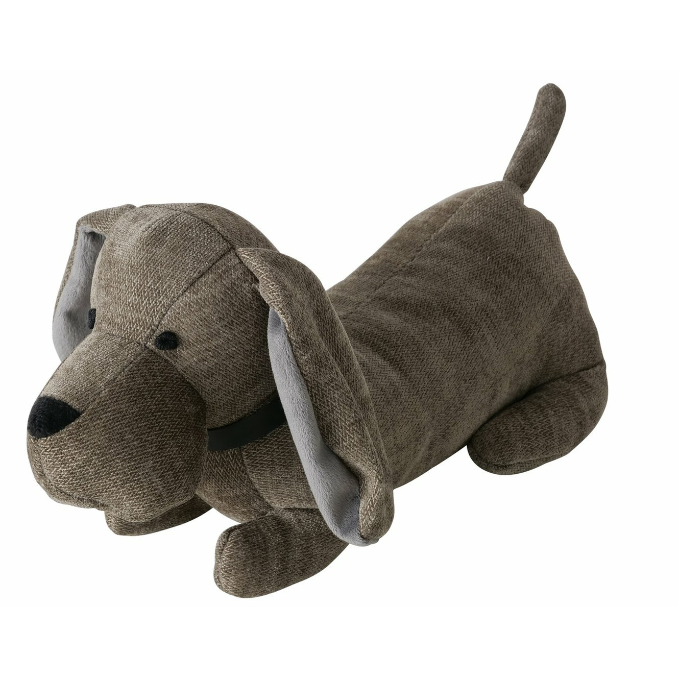 Boltze Deurstopper gewicht - dieren thema Teckel hondje - 1 kilo - groen/grijs - polyester - x 15 cm -