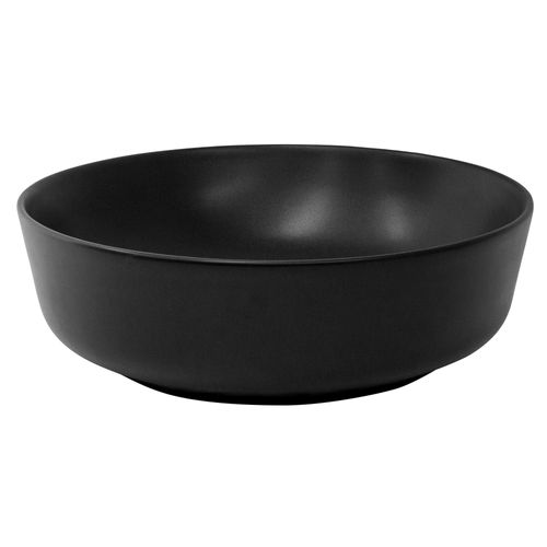 Waschbecken Rundform ohne Überlauf Ø 41,5x13,5 cm Schwarz aus Keramik ML-Design
