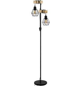 EGLO Staande lamp TOWNSHEND 5 zwart / l40 x h166,5 x b25 cm / excl. 2 x e27 (elk max. 60 w) / retro