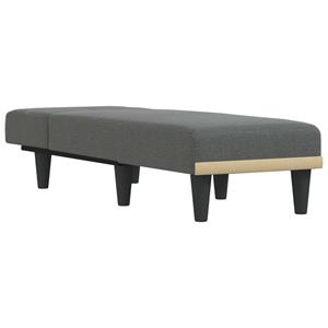 vidaXL Chaise longue stof donkergrijs