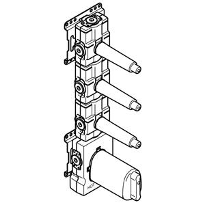 Dornbracht Universeel x-tool basisgarnituur thermostaat 3 stopkraan 3/4" 3553197090