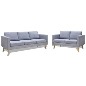 vidaXL Sofa Sofa Set 2-Sitzer und 3-Sitzer Stoff Hellgrau