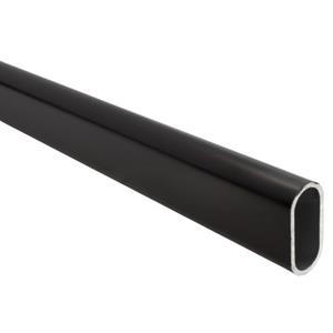 Merkloos Gardelux - Garderobebuis Ovaal - Zwart - Lengte : 1 Meter - 30x13mm - Inclusief Houders Dicht Model