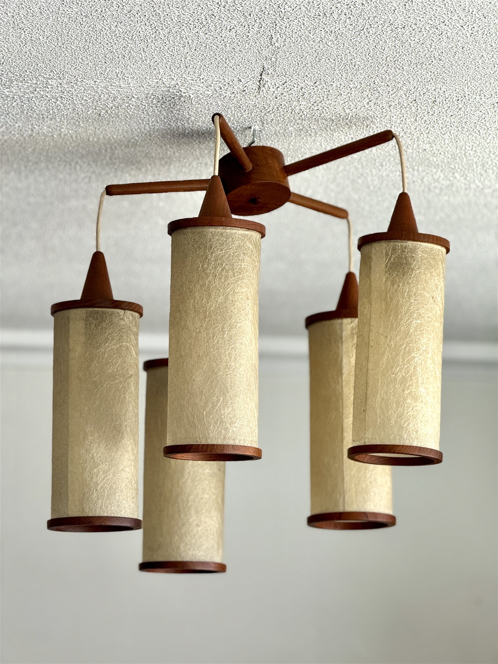 Whoppah Vintage Deense hanglamp teakhout Paper/Wood - Tweedehands