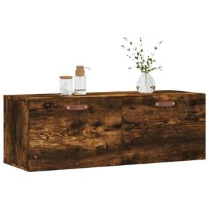 vidaXL Wandkast 100x36,5x35 cm bewerkt hout gerookt eikenkleurig