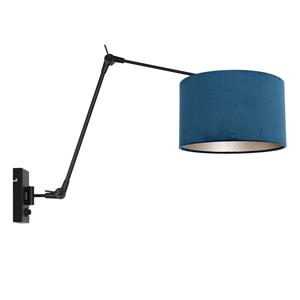 Steinhauer Wandlamp Gramineus | 1-lichts | draai- en kantelbaar |Ø 30 cm | blauw/zwart