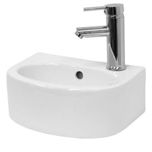 ECD Germany Waschbecken Ovalform mit Überlauf 33,5x25,5x13 cm Weiß aus Keramik