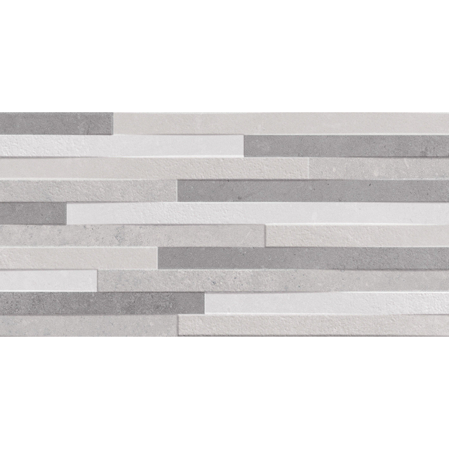 Cifre Ceramica Nexus wandtegel - 30x60cm - gerectificeerd - Betonlook - Pearl relieve wandtegel mat (grijs) SW07310452-3