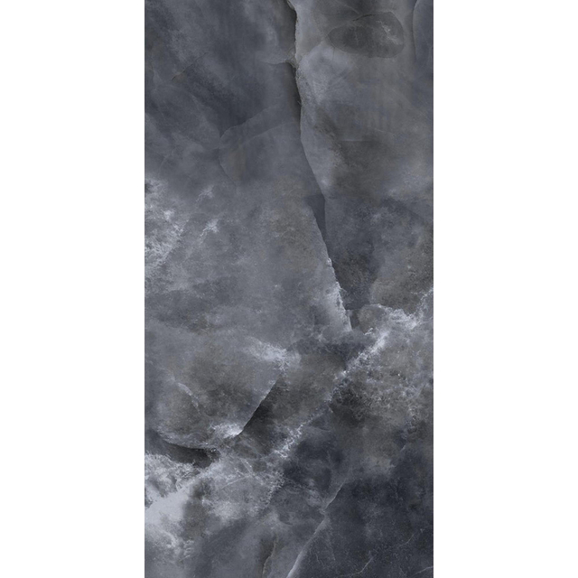 EnergieKer Onyx ek wand- en vloertegel - 30x60cm - gerectificeerd - Natuursteen look - Black pulido gepolijst (zwart) SW07314176