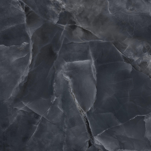 EnergieKer Onyx ek wand- en vloertegel - 80x80cm - gerectificeerd - Natuursteen look - Black pulido gepolijst (zwart) SW07314176-2