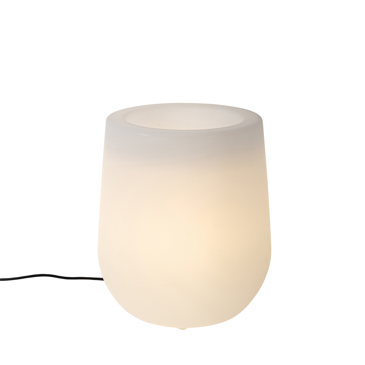 QAZQA Buiten vloerlamp bloempot wit incl. LED IP44 - Flowerpot