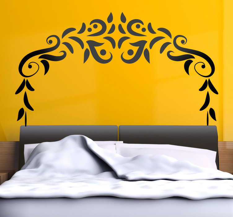 Tenstickers Symetrisch sierlijk ornament hoofdeinde bed