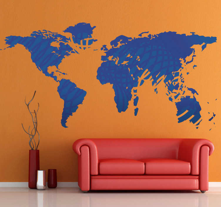 Tenstickers Sticker wereld kaart