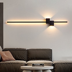 Light in the box led wandlamp strip ontwerp up en down light 61/90cm moderne led achtergrond wandlamp woonkamer slaapkamer nachtkastje 10w aluminium indoor wandlamp ligting blaker warm wit 1pcs zwart 110-240v